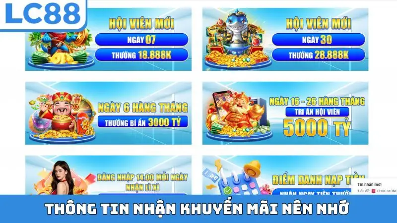 Thông tin nhận khuyến mãi nên nhớ